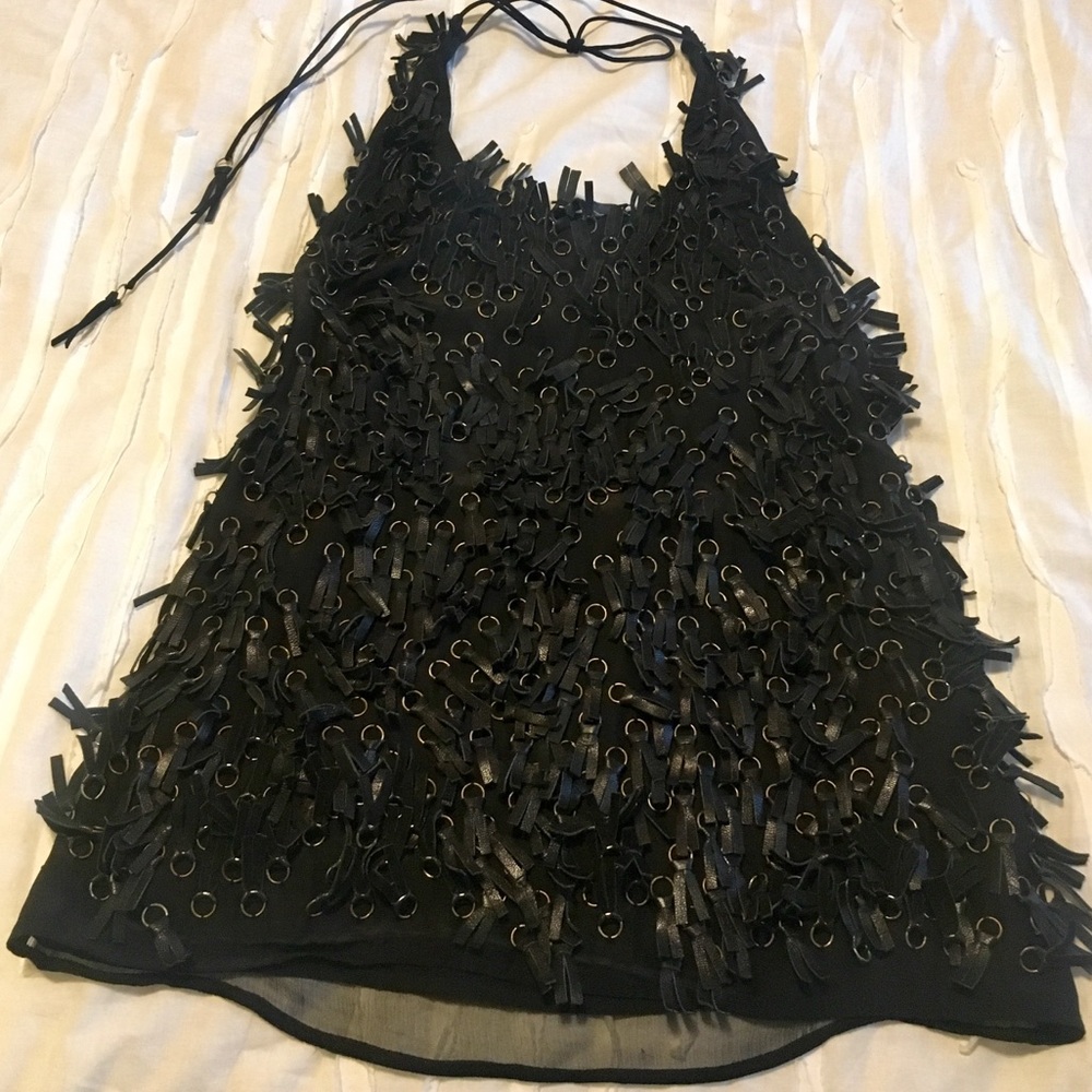 Black Leather Halter Top by Catherine Malandrino